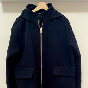 Swing coat in Italian stadium-cloth wool